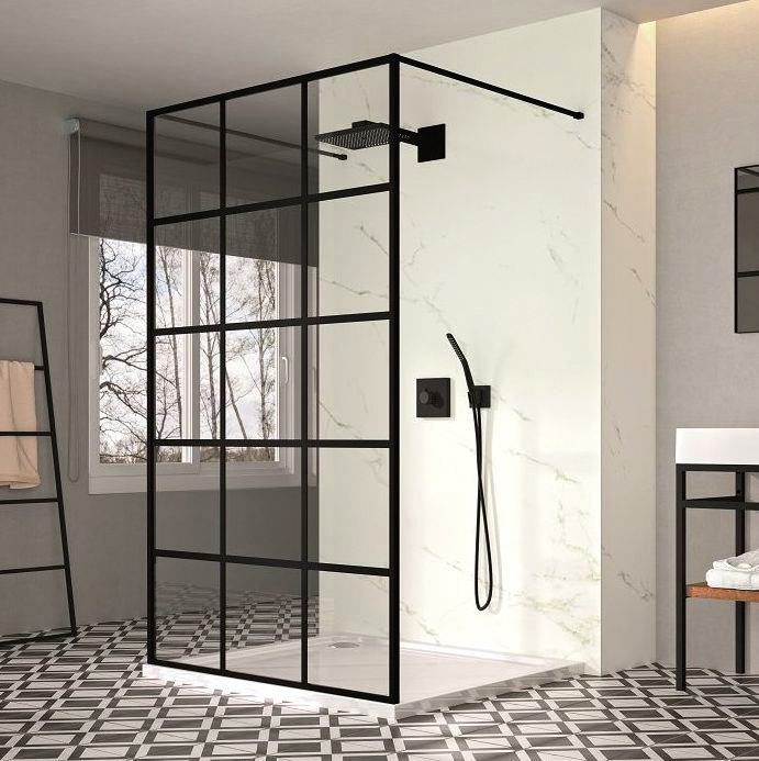 7 - Black Double Entry Showerwall
